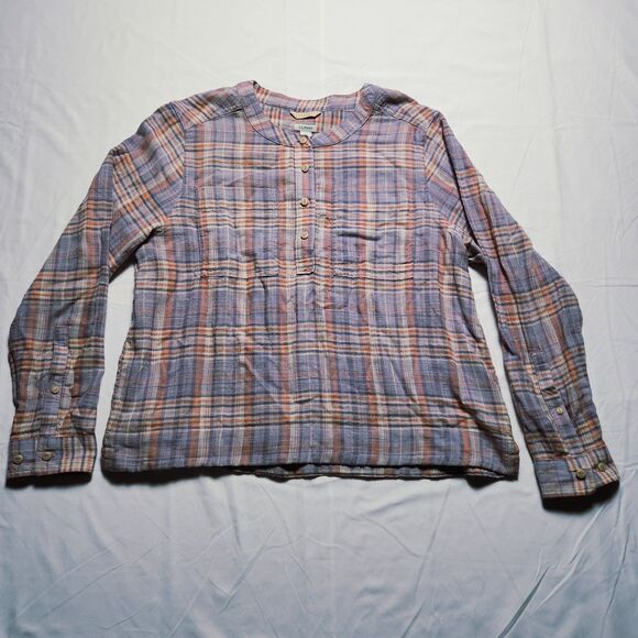 LL Bean Womens Large Plain Button Blouse Purple Pink - Picture 1 of 13